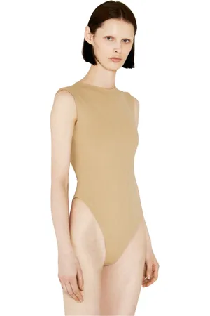 Entire Studios Koszulki, Kobieta, Beżowy, S, Nylon, Elastyczne body bez rękawów