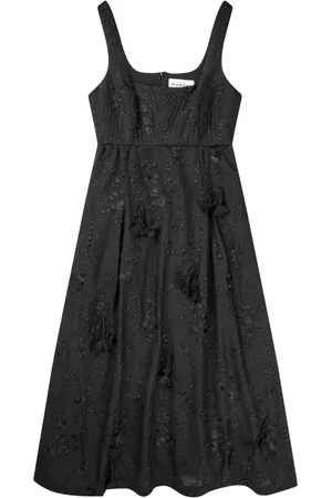 Munthe Sukienki, Kobieta, Czarny, XS, Bawełna, Elegancka sukienka w kwiaty z zapięciem na zamek