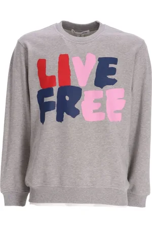 Comme des Garçons Bluzy, Mężczyzna, Szary, L, Bawełna, Bluza z nadrukiem Live Free