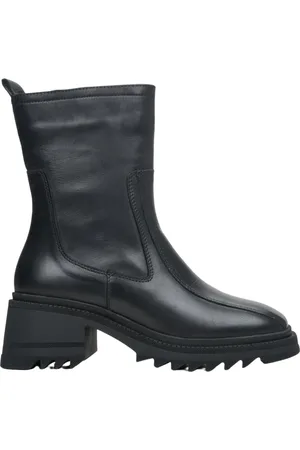 Estro Buty, Kobieta, Czarny, 36 EU, Skóra, Czarne Botki na Koturnie