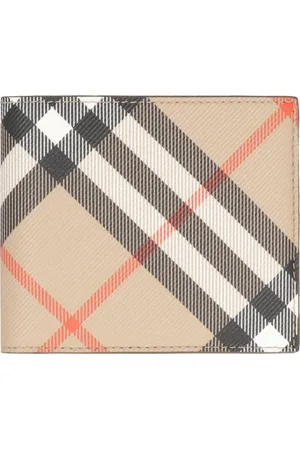 Burberry Akcesoria, Mężczyzna, Beżowy, ONE SIZE, Bawełna, Portfel z powlekanej tkaniny z przegródkami na karty
