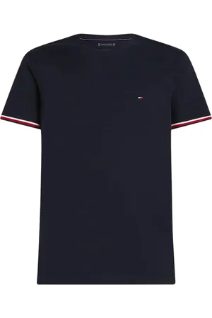 Tommy Hilfiger Koszulki, Mężczyzna, Niebieski, XL, Koszulka z krótkim rękawem Regular Fit