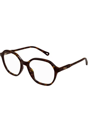 Chloé Akcesoria, unisex, brązowy, ONE SIZE, Geometryczne Okulary Korekcyjne z Zaokrąglonymi Oprawkami z Octanu
