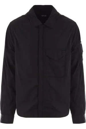 C.P. Company Kurtki, Mężczyzna, Czarny, XL, Nylon, Chrome-R Zipped Overshirt