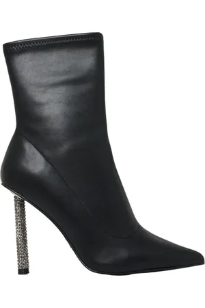 Steve Madden Buty, Kobieta, Czarny, 39 EU, Skóra, Czarne botki szpilki z ekoskóry