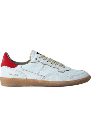 Hidnander Buty, Kobieta, Biały, 36 EU, Niskie skórzane trampki z motywem logo