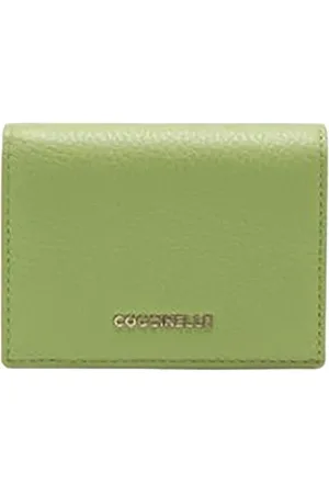 Coccinelle Akcesoria, Kobieta, Zielony, ONE SIZE, Skóra, Metaliczny Portfel Soft