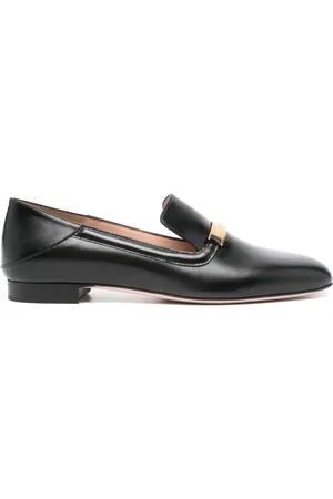 Bally Buty, Kobieta, Czarny, 39 EU, Czarne płaskie buty skórzane z obcasem na platformie