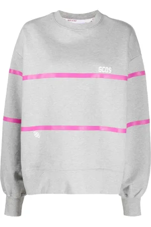 GCDS Bluzy, Kobieta, Szary, M, Low Band Logo Stylowy T-shirt