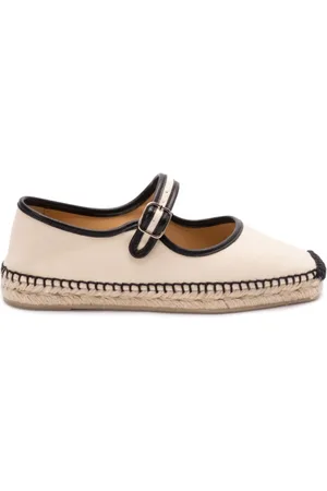 Castaner Buty, Kobieta, Beżowy, 36 EU, Czarne Espadryle z Wiązaniem z przodu