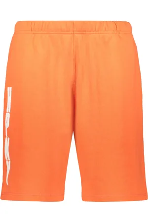 Heron Preston Szorty, Mężczyzna, Pomarańczowy, XL, Bawełna, Bawełniane szorty Bermuda z wytłoczonym logo