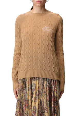 Etro Swetry, Kobieta, Beżowy, 2XS, Wełna, Maglia Round-neck Knitwear