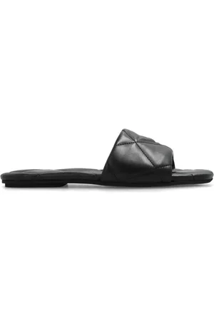 Emporio Armani Buty, Kobieta, Czarny, 37 EU, Skóra, Klapki Pikowane