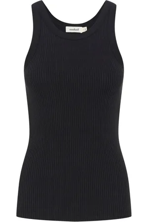 Soaked in Luxury Koszulki, Kobieta, Czarny, L, Czarny Tank Top Slsimone