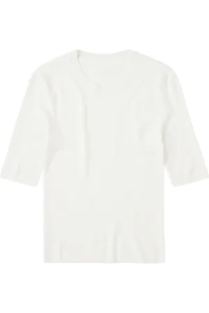 Closed Koszulki, Kobieta, Biały, M, Len, Cashmere Slim Top