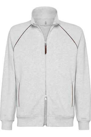 Brunello Cucinelli Bluzy, Mężczyzna, Szary, M, Bawełna, Sportowa bluza C3657 Perla