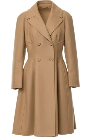 ERMANNO SCERVINO Płaszcze, Kobieta, brązowy, M, Elegancki płaszcz dwurzędowy