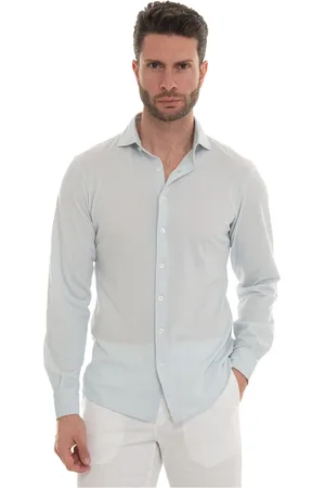 Gran Sasso Koszule, Mężczyzna, Niebieski, M, Polo Shirt z Francuskim Kołnierzem Teksturowany Stretch