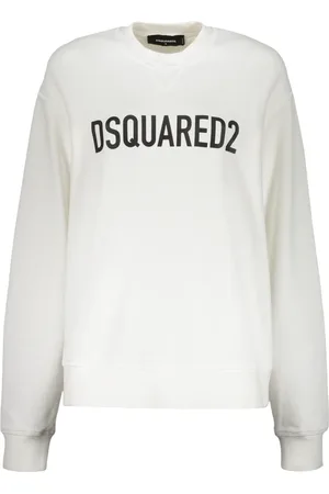 Dsquared2 Bluzy, Kobieta, Biały, S, Bawełna, Bawełniana bluza dresowa z detalem logo