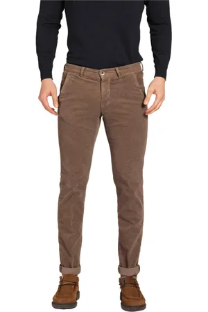Masons Spodnie, Mężczyzna, brązowy, 3XL, Bawełna, Spodnie Chino Slim Fit z Aksamitu