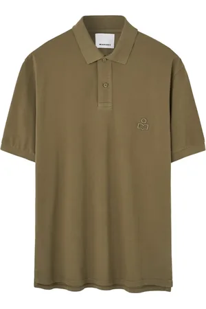 Isabel Marant Koszulki, Mężczyzna, brązowy, L, Zielony Polo z Logo T-shirty i Polosy