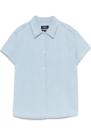 A.P.C. Bluzki, Kobieta, Niebieski, S, Marina Bawełniana Chemisette