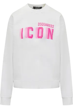 Dsquared2 Bluzy, Kobieta, Biały, L, Biała bluza dresowa z napisem