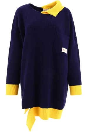 Marni Sukienki, Kobieta, Niebieski, XS, Bawełna, Sukienka oversize Broken Fisherman