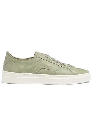 santoni Buty, Mężczyzna, Zielony, 45 EU, Skóra, Sneakersy z podwójną klamrą