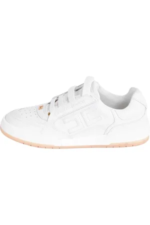 Elisabetta Franchi Buty, Kobieta, Biały, 36 EU, Sneakersy z Podwójnym Logo C