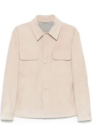LARDINI Kurtki, Mężczyzna, Beżowy, 2XL, Kurtka skórzana