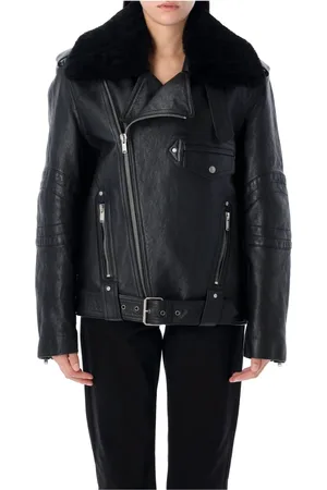 Saint Laurent Kurtki, Kobieta, Czarny, S, Bawełna, Czarna Kurtka motocyklowa Odzież wierzchnia Aw 24