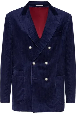 Brunello Cucinelli Kurtki, Mężczyzna, Niebieski, 2XL, Bawełna, Niebieska marynarka
