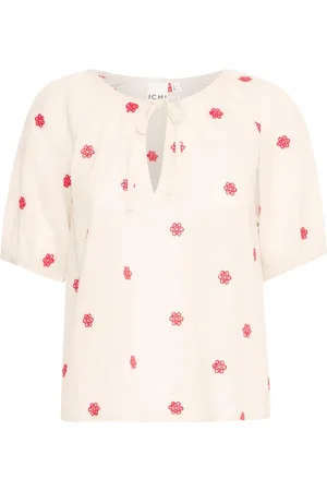 Ichi Bluzki, Kobieta, Wielobarwność, S, Stylowa Almond Milk Blouse