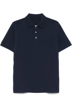 FAY Koszulki, Mężczyzna, Niebieski, XL, Niebieski Polo z Haftem Logo