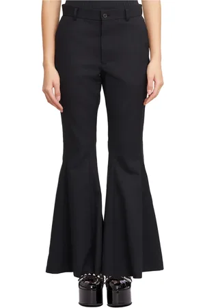 Comme des Garçons Spodnie, Kobieta, Czarny, S, Wełna, Spodnie wełniane bootcut