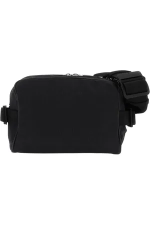 Burberry Torebki, Mężczyzna, Czarny, ONE SIZE, Nylon, Torebka typu nerka Check Jacquard Kangaroo