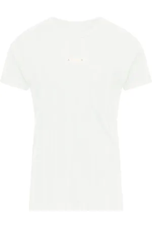 Maison Margiela Koszulki, Mężczyzna, Biały, L, Bawełna, T-shirt z naszywką logo