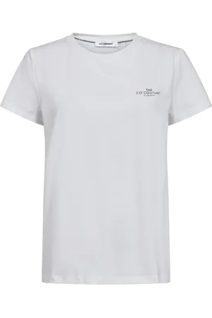 Co`Couture Koszulki, Kobieta, Biały, XS, Bawełna, Biała Koszulka T-Shirt z Logo