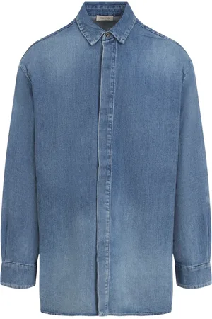 FEAR OF GOD Koszule, Mężczyzna, Niebieski, S, Denim, Koszula dżinsowa Medium Indigo