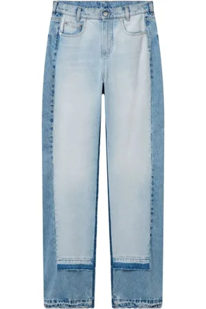 Stella McCartney Jeansy, Kobieta, Niebieski, W29, Denim, Dżinsy z prostymi nogawkami i kontrastowymi panelami