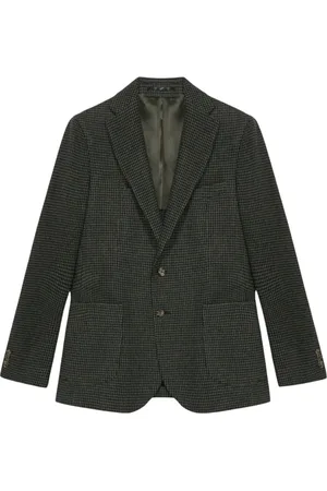Brooks Brothers Kurtki, Mężczyzna, Zielony, L, Kaszmir, Zielona marynarka z mieszanki wełny dziewiczej i kaszmiru