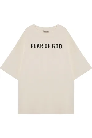 FEAR OF GOD Koszulki, Mężczyzna, Beżowy, L, Bawełna, T-shirt z krótkim rękawem i okrągłym dekoltem