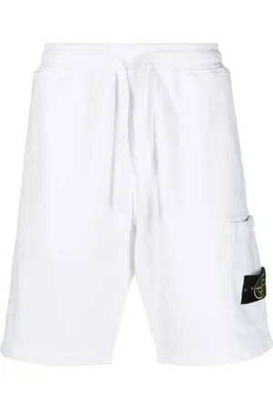 Stone Island Szorty, Mężczyzna, Biały, S, Bawełna, Białe Cargo Bermuda Szorty Stylowe Logo