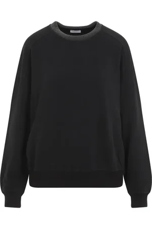 Brunello Cucinelli Bluzy, Kobieta, Czarny, M, Bawełna, Sweatshirt Elevate Style Aw 24