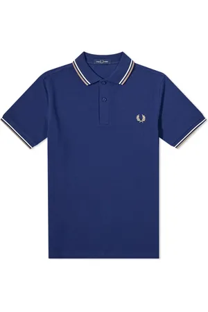 Fred Perry Koszulki, Mężczyzna, Niebieski, M, Bawełna, Slim Fit Twin Tipped Polo
