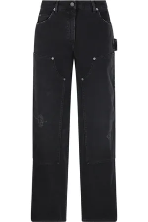 Golden Goose Jeansy, Kobieta, Czarny, S, Bawełna, Czarne spodnie robocze w stylu Marley