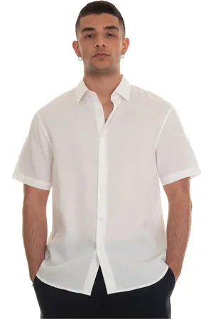 Emporio Armani Koszule, Mężczyzna, Biały, L, Koszulka Casual w Chevron