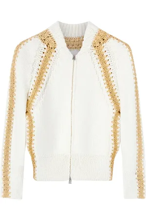 ERMANNO SCERVINO Swetry, Kobieta, Biały, S, Bawełna, Bomber Cardigan