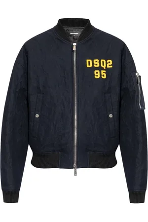 Dsquared2 Kurtki, Mężczyzna, Niebieski, M, Nylon, Kaban Bomber Jacket